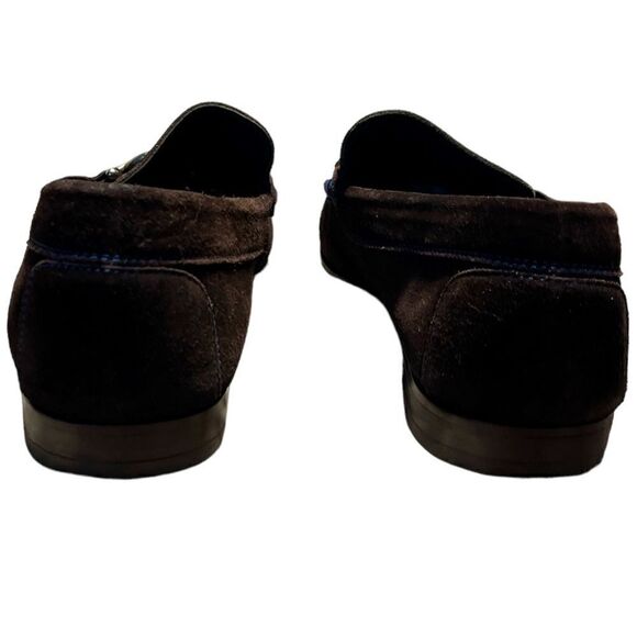 Donald J Pliner Dacio Rich Brown Suede Slip-on Loafers w/Blue Stitching Size 11M - Picture 5 of 8